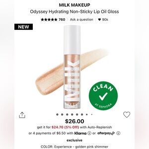 Milk makeup odyssey hydrating non sticky lip oil gloss